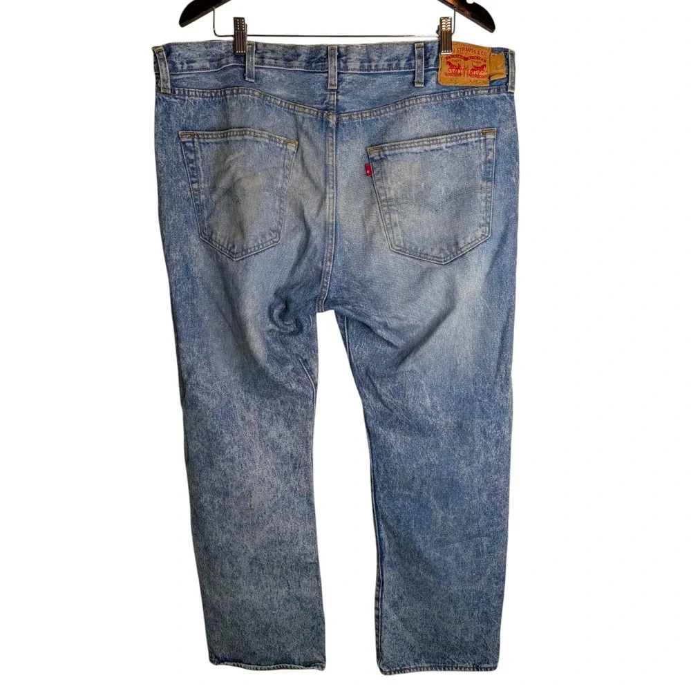 Levis 501 Button Fly Acid Wash Jeans 40X30 Mens Original Fit Straight Denim Jean
